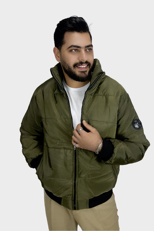 Olive Waterproof Puffer Men Jacket