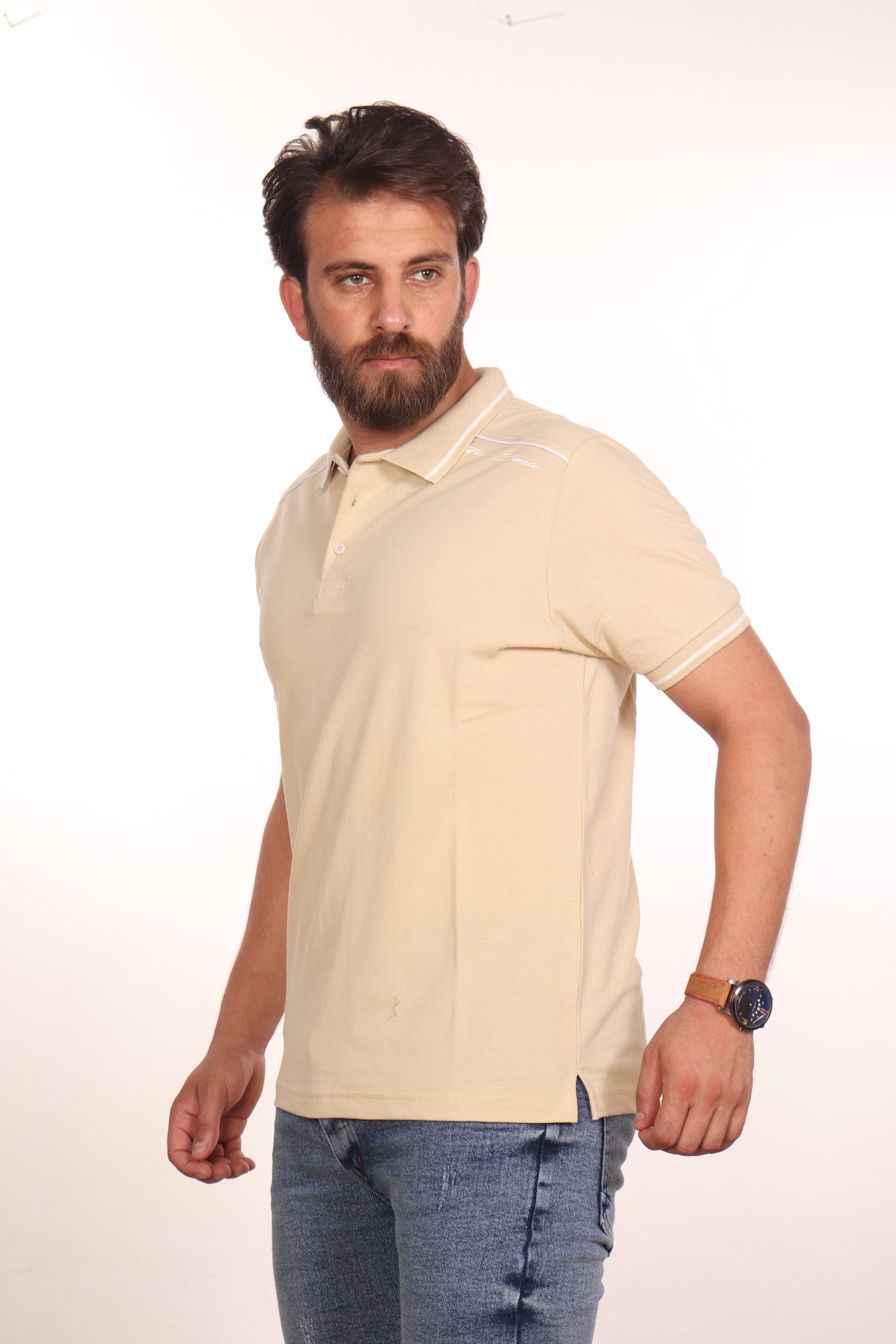 Beige Dyed Polo Shirt