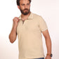 Hero Basic Beige Striped Cuff Polo Shirt