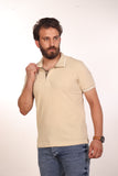 Hero Basic Beige Striped Cuff Polo Shirt