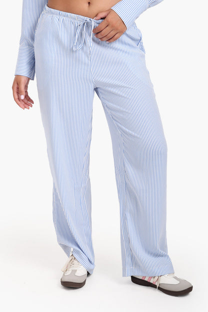 Striped Elastic Waist Pants
