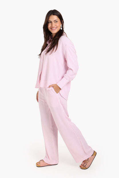 Striped Elastic Waist Pants