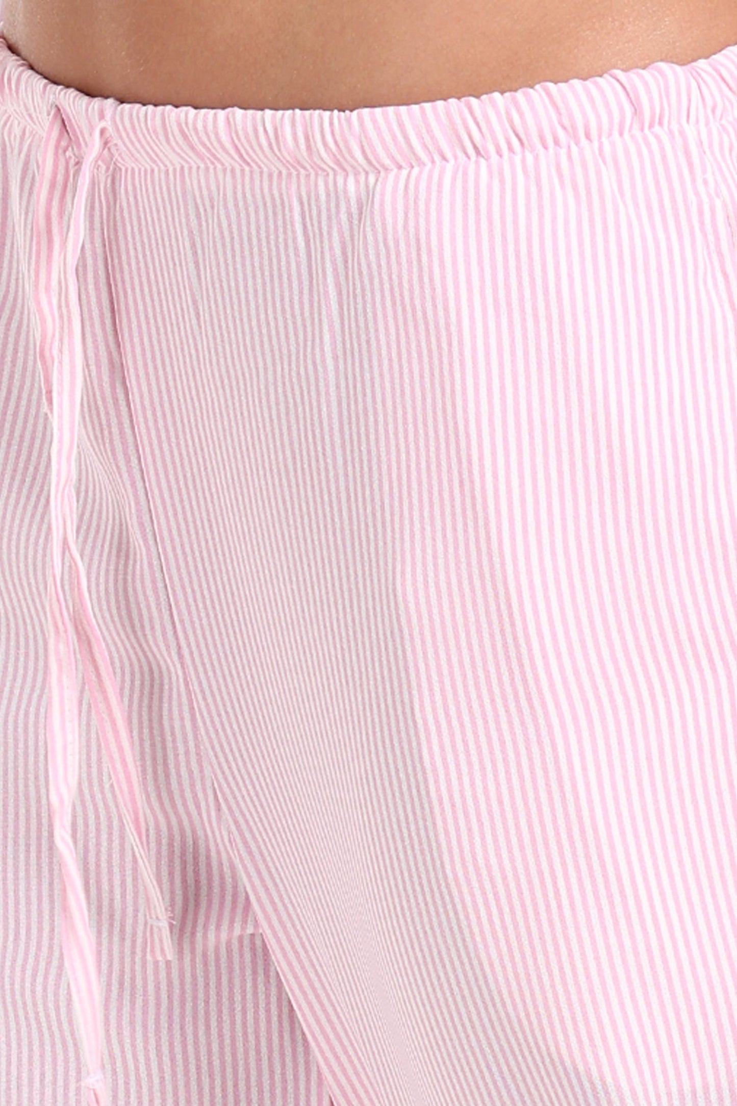 Striped Elastic Waist Pants
