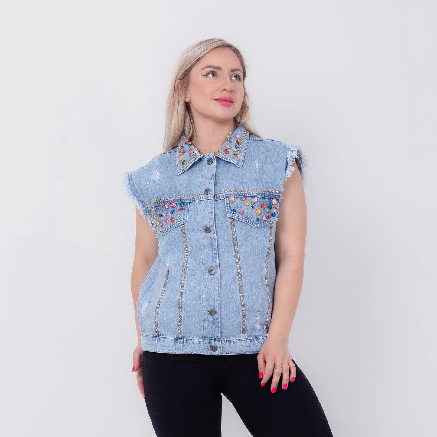 Miss Venus Studded Denim Vest