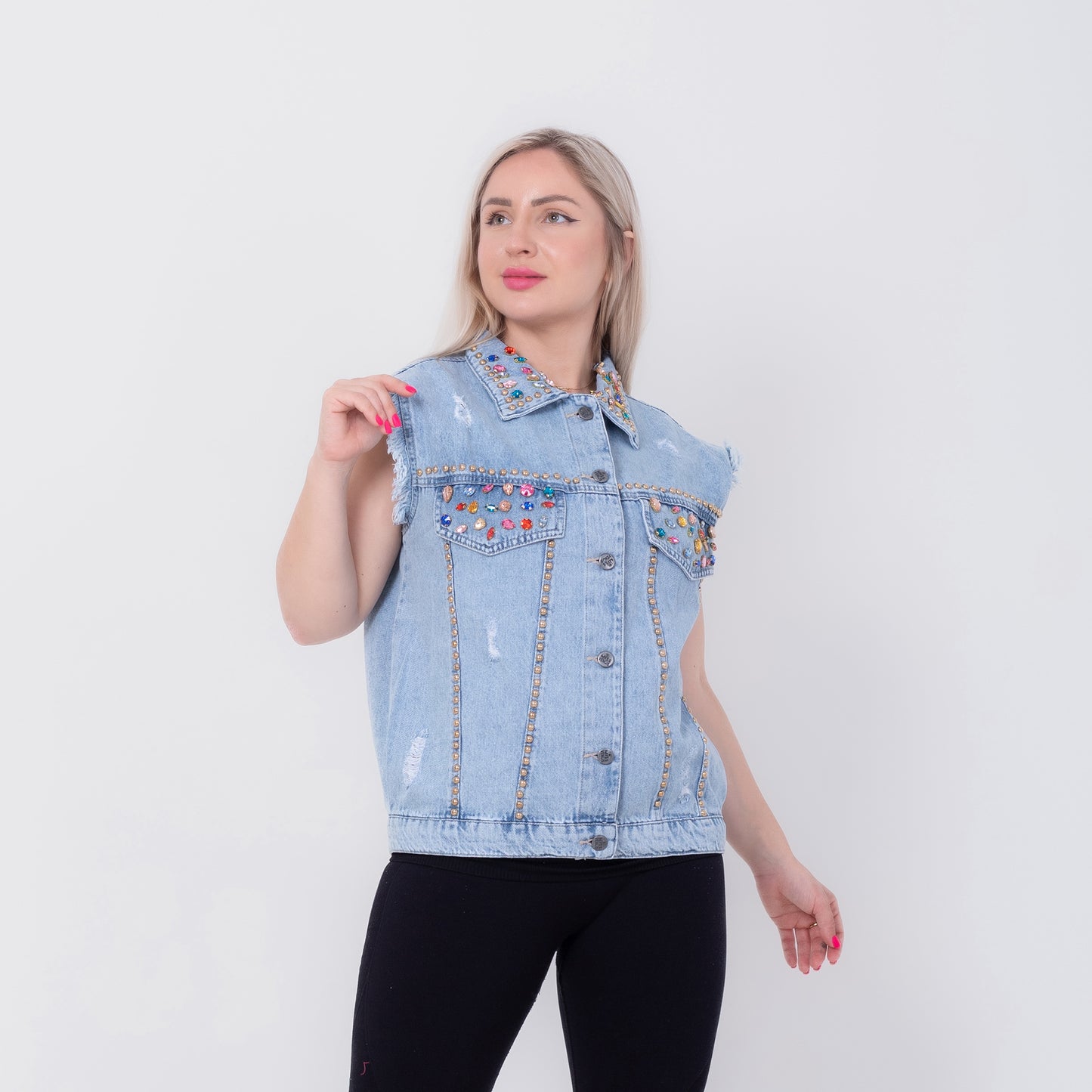 Miss Venus Studded Denim Vest