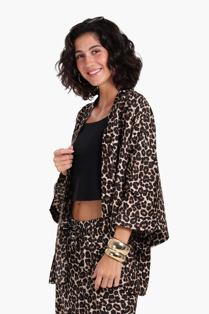 Leopard All Over Printed Kimono
