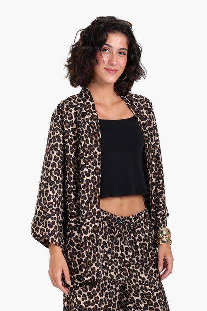 Leopard All Over Printed Kimono