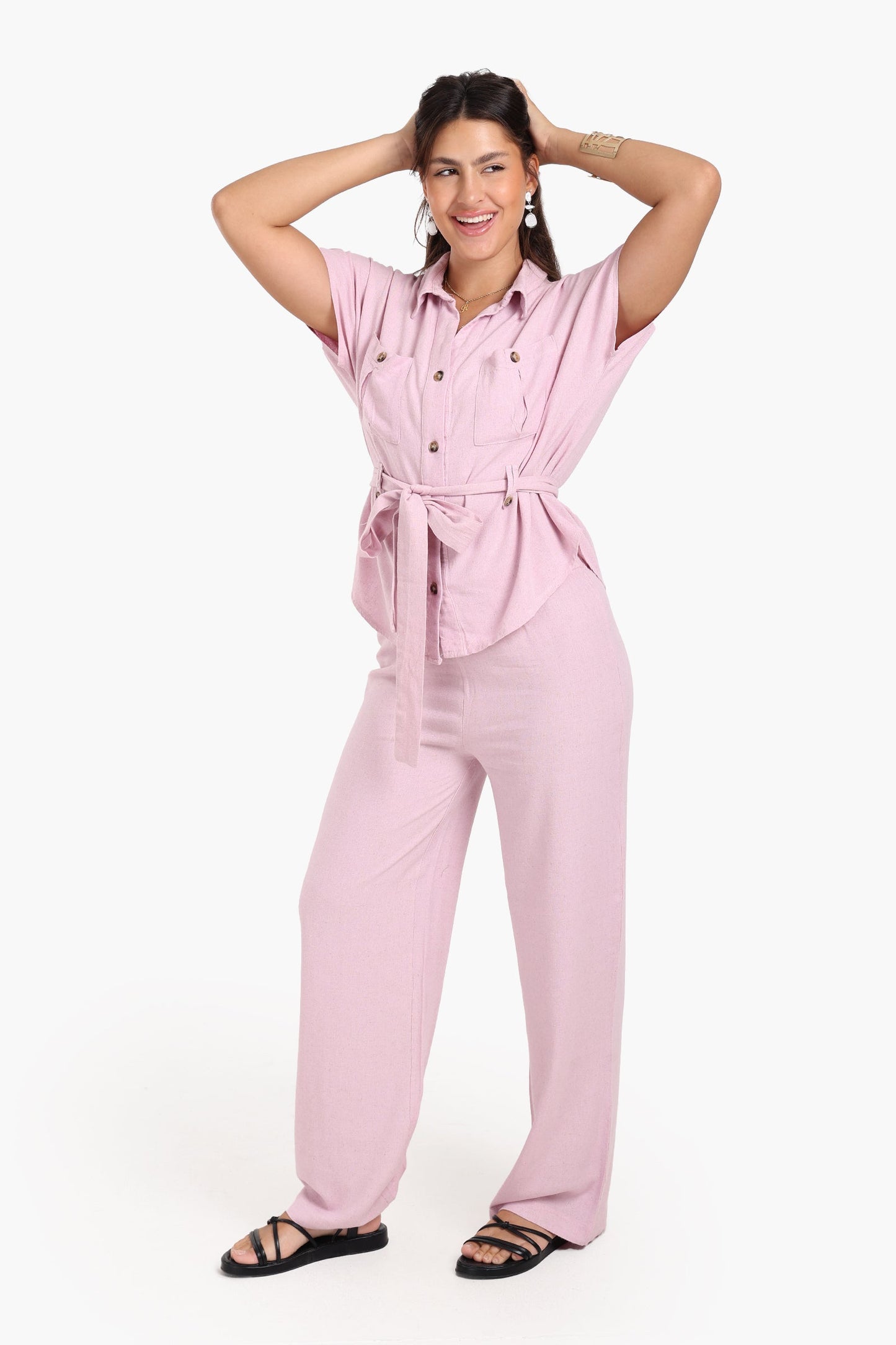 بنطلون استرخاء واسع الساق