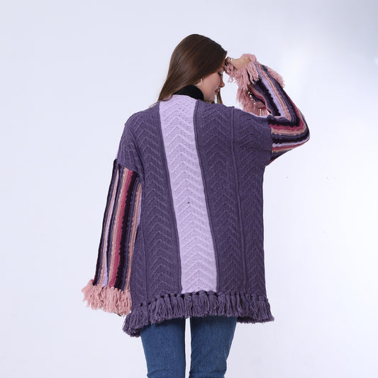 كارديجان مفتوح من اللافندر