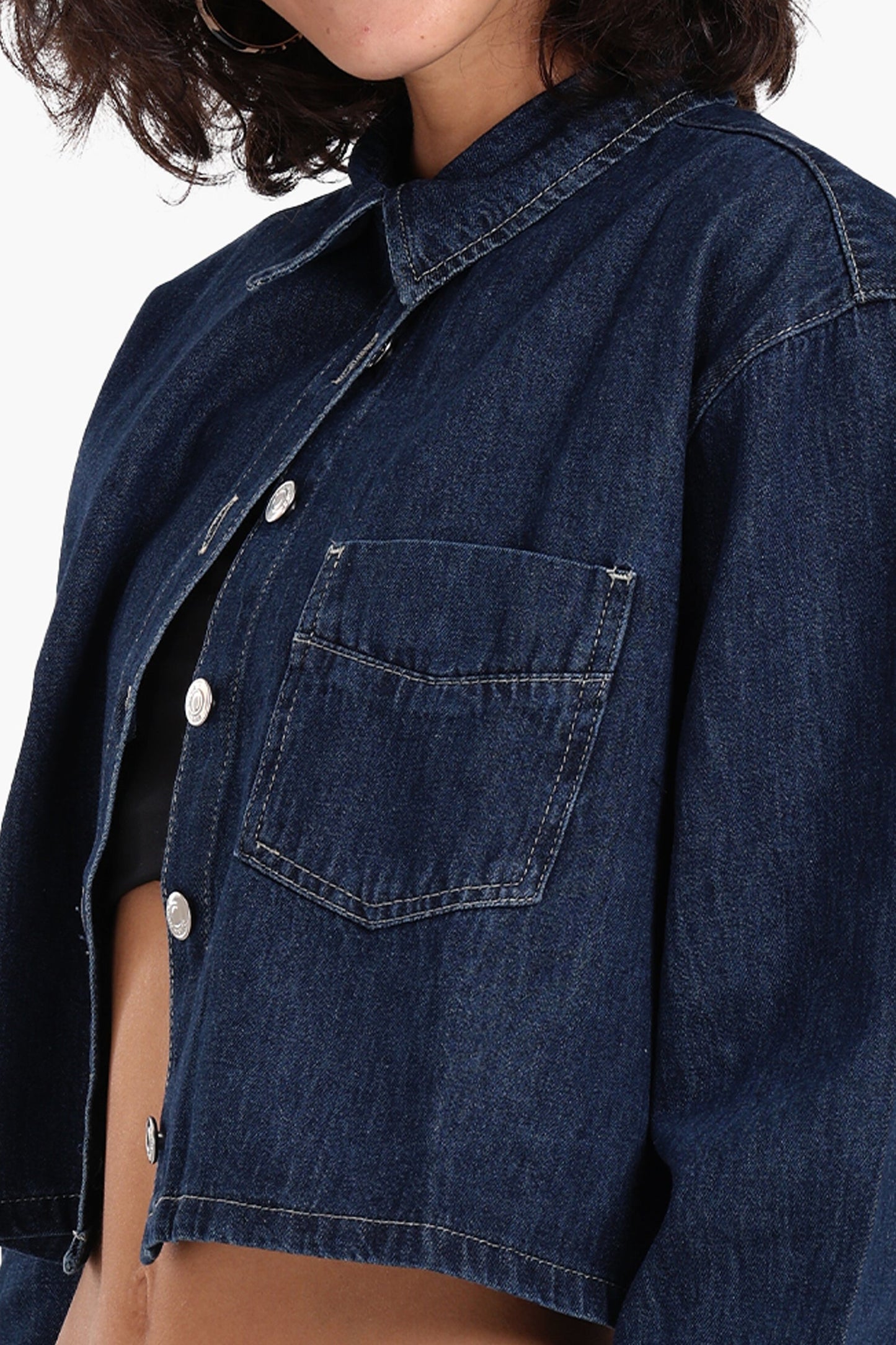 Cropped Denim Shirt