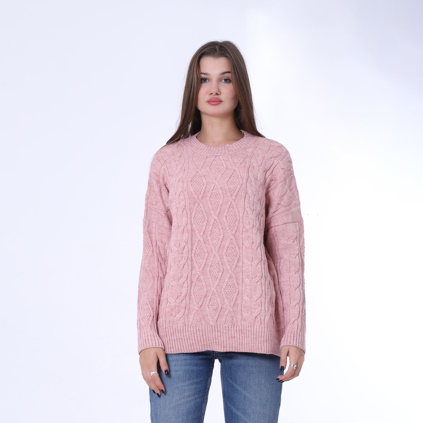 Rose Cable Knit Pullover