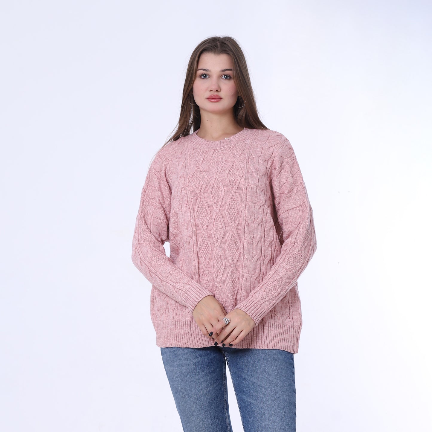 Rose Cable Knit Pullover