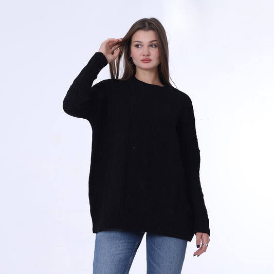 Black Cable Knit Pullover