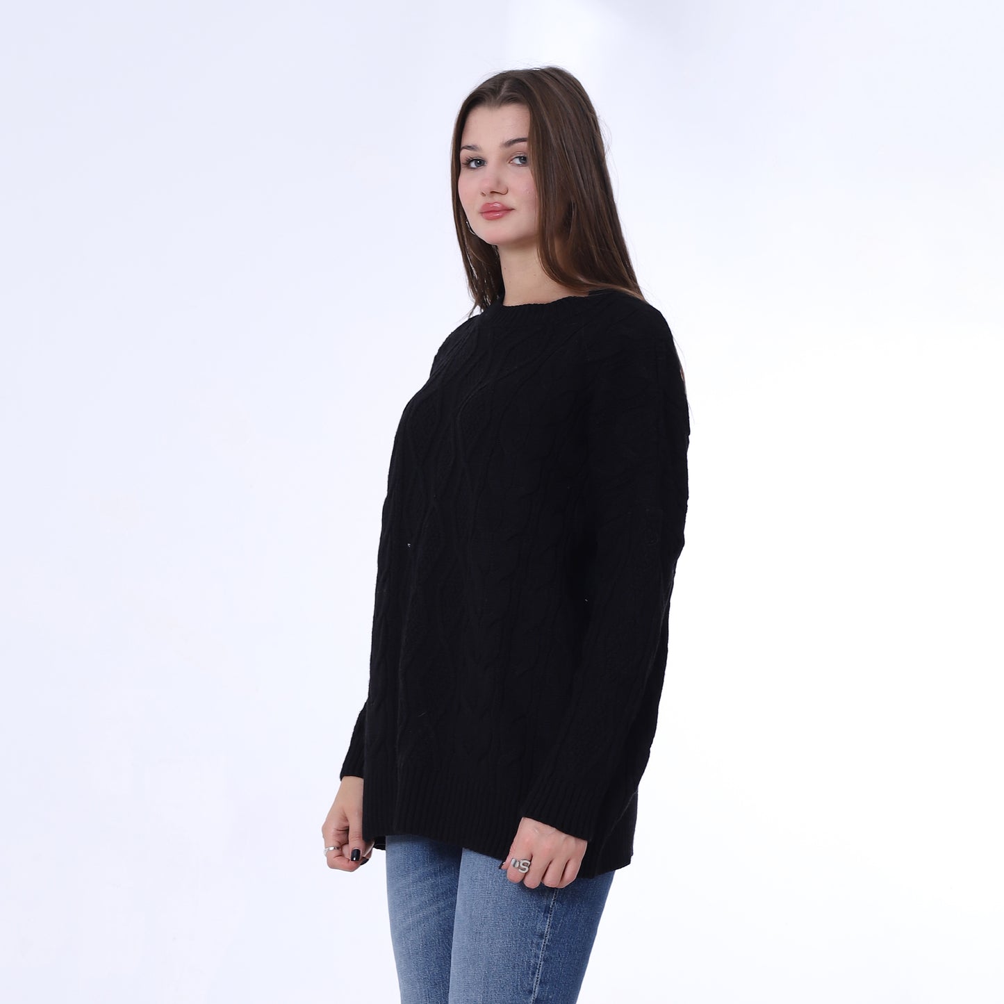 Black Cable Knit Pullover