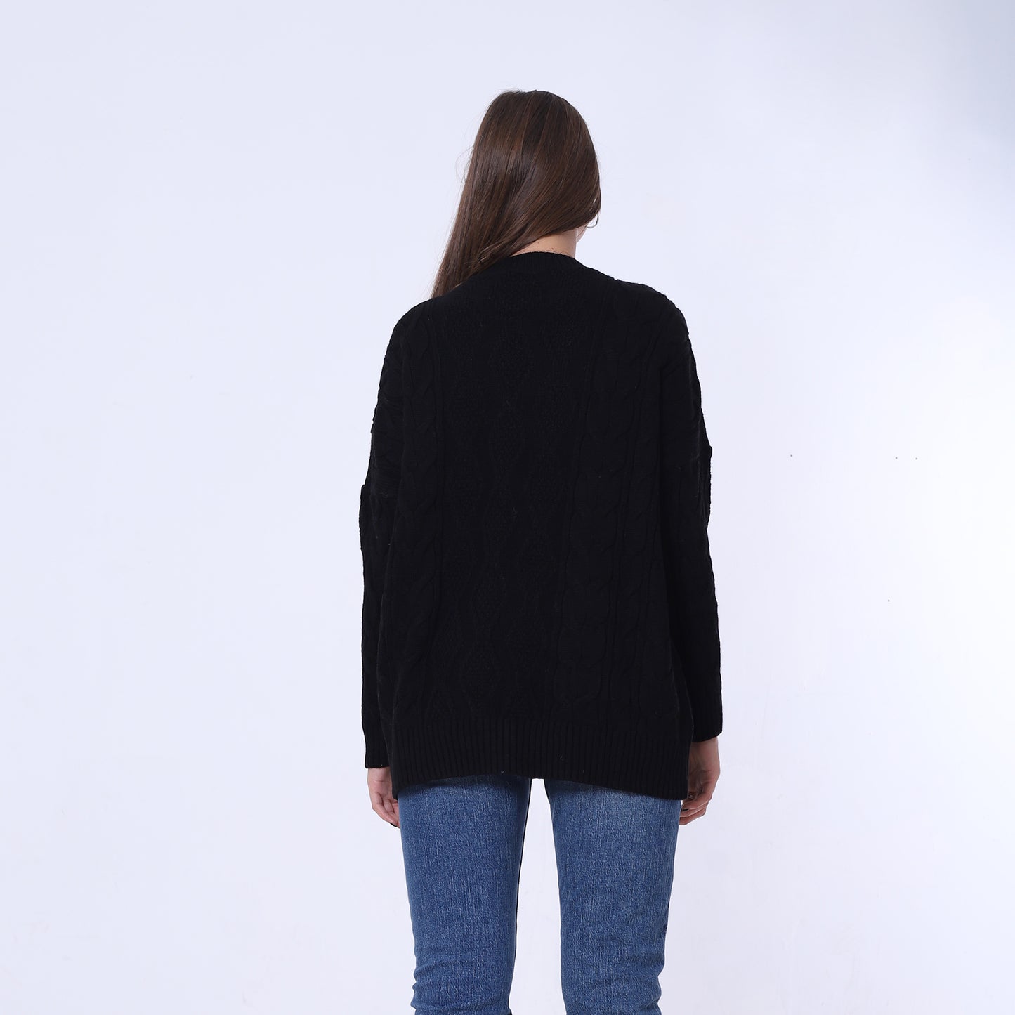 Black Cable Knit Pullover