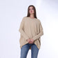 Beige Back Strass Tie Oversized Pullover