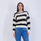 Black Round Neck Knitted Pullover