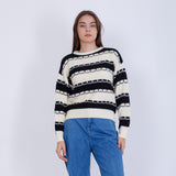 Black Round Neck Knitted Pullover