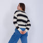 Black Round Neck Knitted Pullover