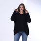 Black Back Strass Tie Oversized Pullover