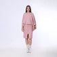 Rose Knitted Set of Loose Pullover & Midi Skirt