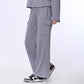 Gray Knitted Pants with Side Flap Pockets