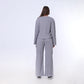 Gray Knitted Pants with Side Flap Pockets