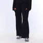 Black Knitted Pants with Side Flap Pockets