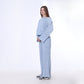 Baby Blue Knitted Pants with Side Flap Pockets