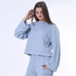 Baby Blue Casual Knitted Blouse