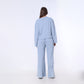 Baby Blue Knitted Pants with Side Flap Pockets