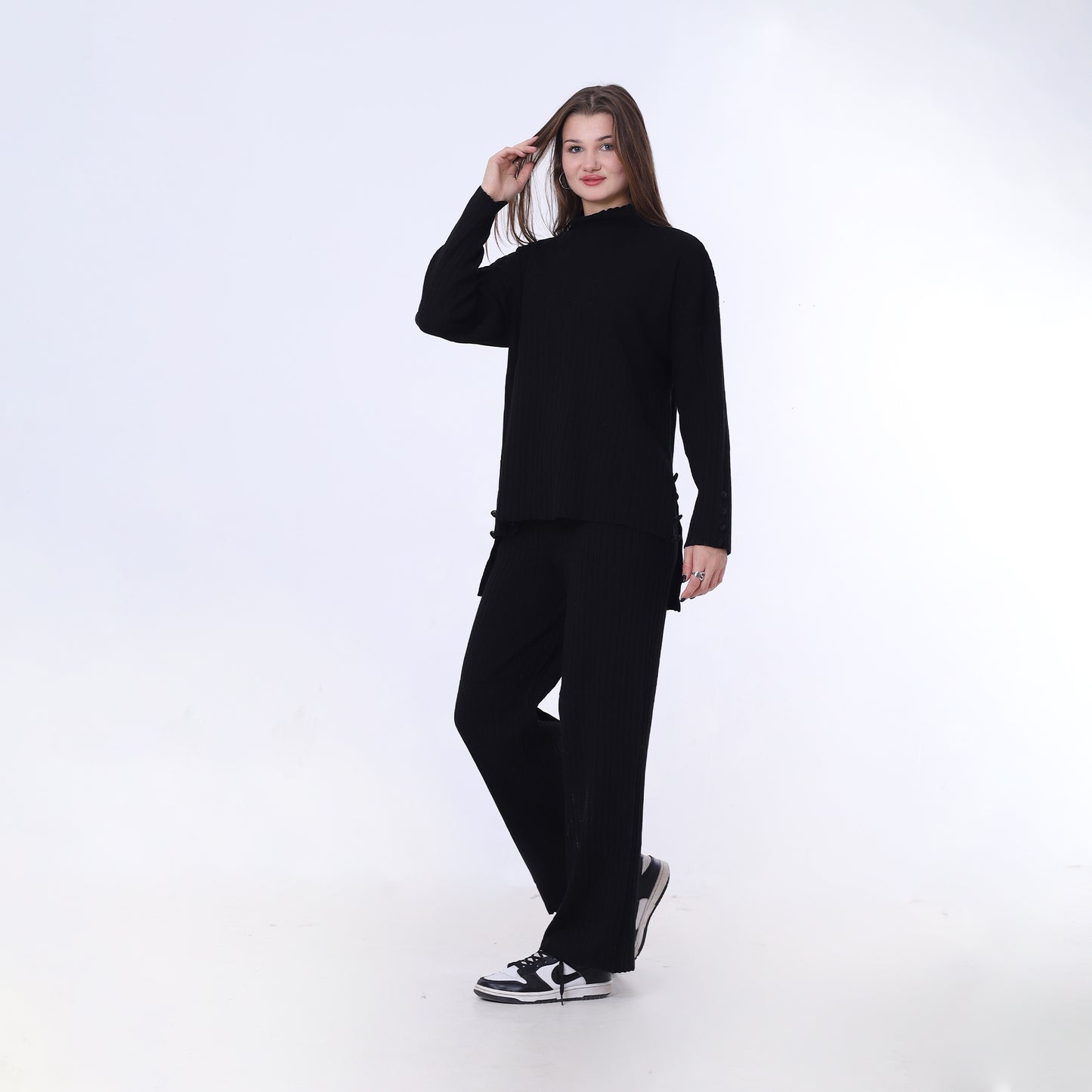 Black Knitted Oversized Set