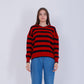 Red Bi-Tone Striped knitted Pullover