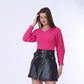 Fuchsia Back Strass Tie Pullover