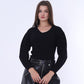 Black Back Strass Tie Pullover