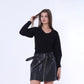 Black Back Strass Tie Pullover