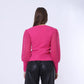 Fuchsia Puff Sleeves Plain Pullover