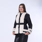 White Waterproof Jacket Decorated with Soft Fur