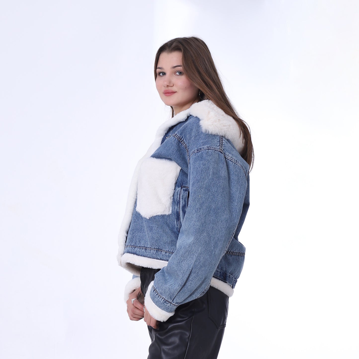 Denim Jacket with Soft Fur