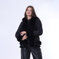 Black Waterproof Jacket Decorated with Soft Fur