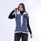 Fur Denim Vest with Zipper