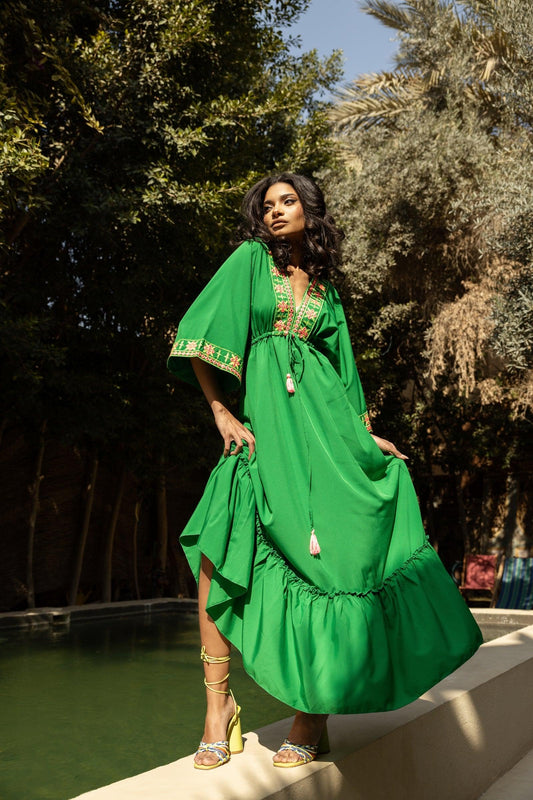 Embroidery V-Neck Dress