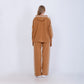 Camel Jacquard Set of Thumb Hole Hoodie & Pants