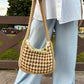 Café Crochet Checked Shoulder Bag