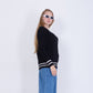 Black V-Neck Knitted Pullover