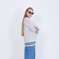 Silver V-Neck Knitted Pullover