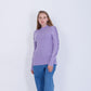 Purple Knitted Pullover With Ruffle Sleeves