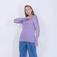 Purple Knitted Pullover With Ruffle Sleeves