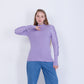 Purple Knitted Pullover With Ruffle Sleeves