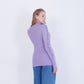 Purple Knitted Pullover With Ruffle Sleeves